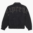 Supreme Pebbled Leather Varsity Jacket Black