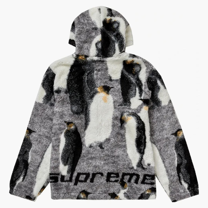 Penguins supremo giacca in pile con cappuccio nero