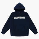 Supreme Perforated Leather Hooded Sweatshirt Navy