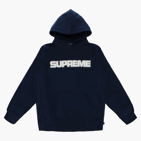 Supreme Perforated Leather Hooded Sweatshirt Navy