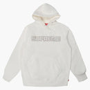 Nejvyšší perforovaná kožená mikina s kapucí bílá