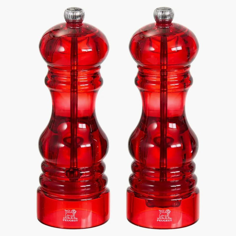Supremo Peugeoot Salt Pepper Mill Set di 2 rosso