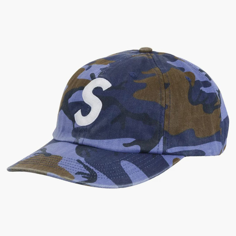 Supreme Pigment Coated S Logo 6-Panel Blue Camo