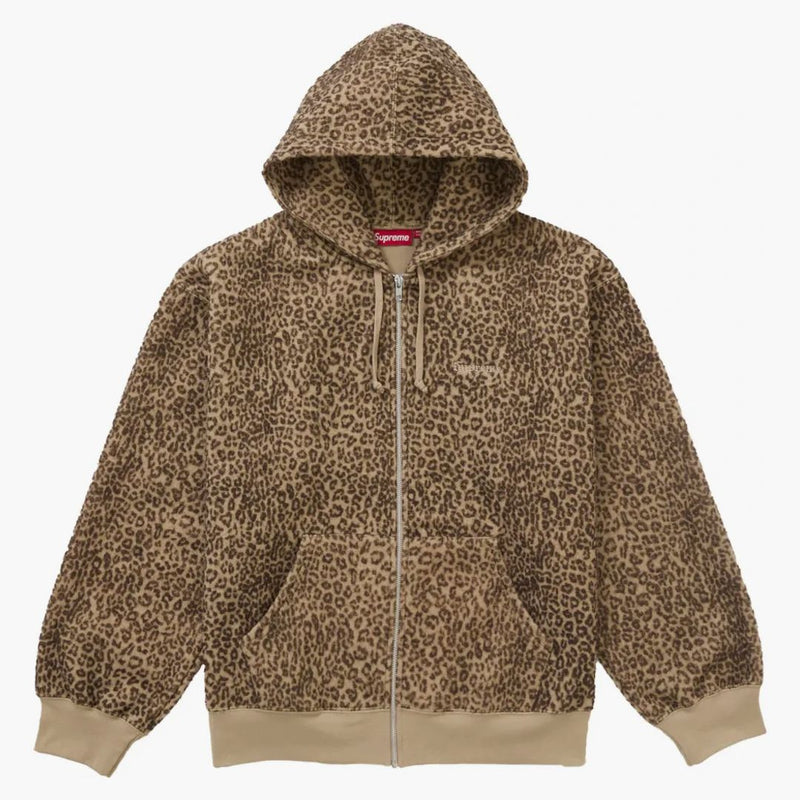 Supreme Pilled Zip Up Hooded Sweatshirt Cheetah