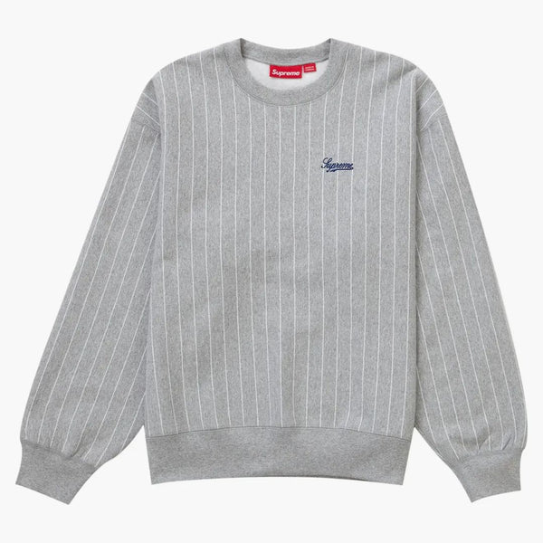 Supreme Pinstripe Crewneck Heather Grey