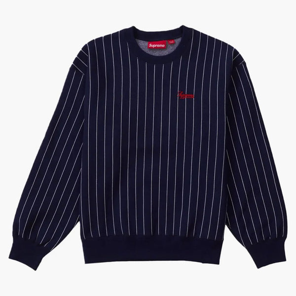 Supreme Pinstripe Crewneck Navy
