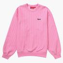 Supreme Pinstripe Creweck Pink