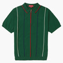 Supreme Pinstripe Half Zip Polo Green