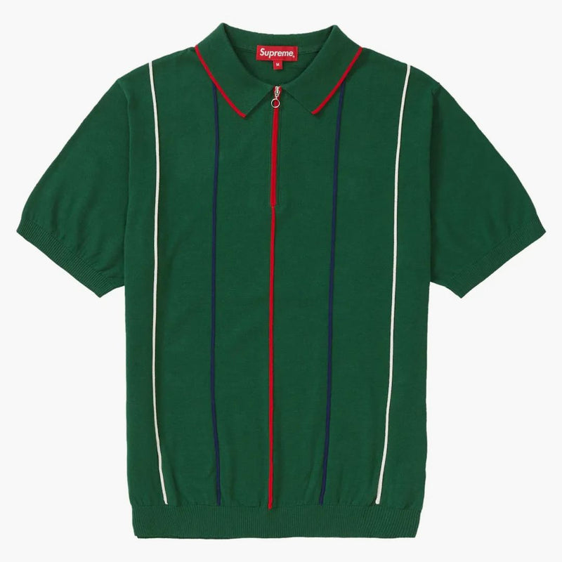 Suprem pinstripe jumătate polo verde