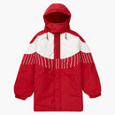 Supreme Pinstripe Panel Sports Parka Red