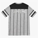 Supreme Pinstripe SS Football Top Heather Gray