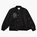 Supreme Pinstripe Varsity Jacket Black