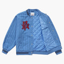 Supreme Pinstripe Varsity Jacket Blue