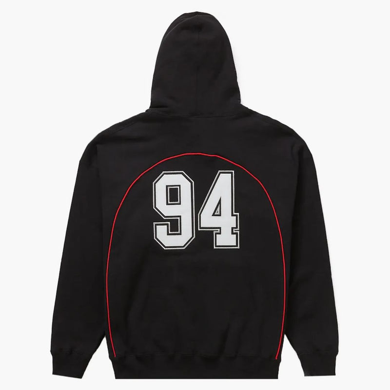 Supreme Boxy Piping Arc Hooded Sweatshirt svart