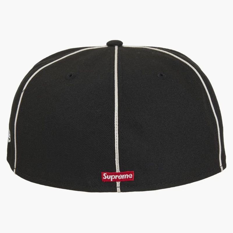 Supreme X New Era Piping Script Logo Cap Black
