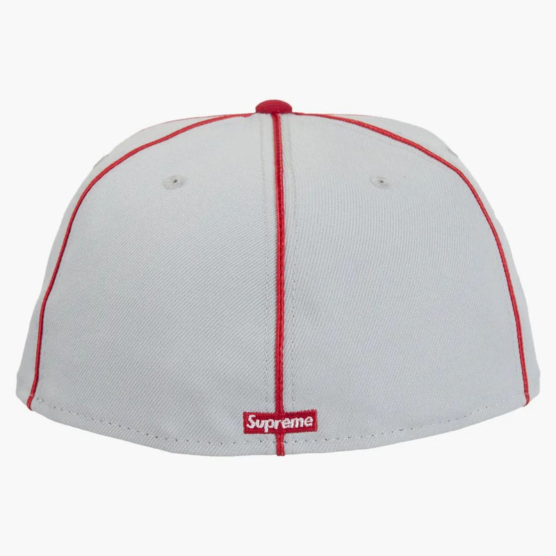 Supreme X New Era Piping Script Logo Cap Gray