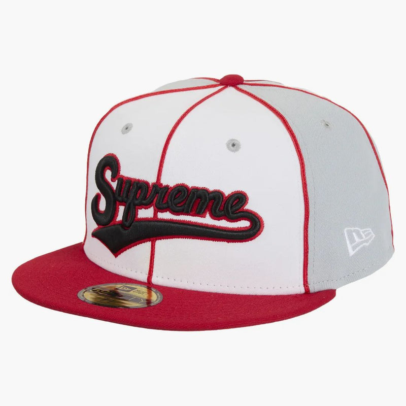 Supreme X New Era Piping Script Logo Cap Gray