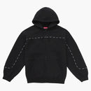 Supreme Piping Zip Up Hooded Sweatshirt Black