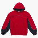 Supreme Piping Zip Up Hooded Sweatshirt Red