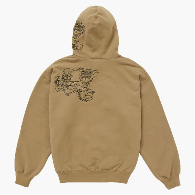 Supreme Pitbulls Embroidered Hooded Sweatshirt Brown