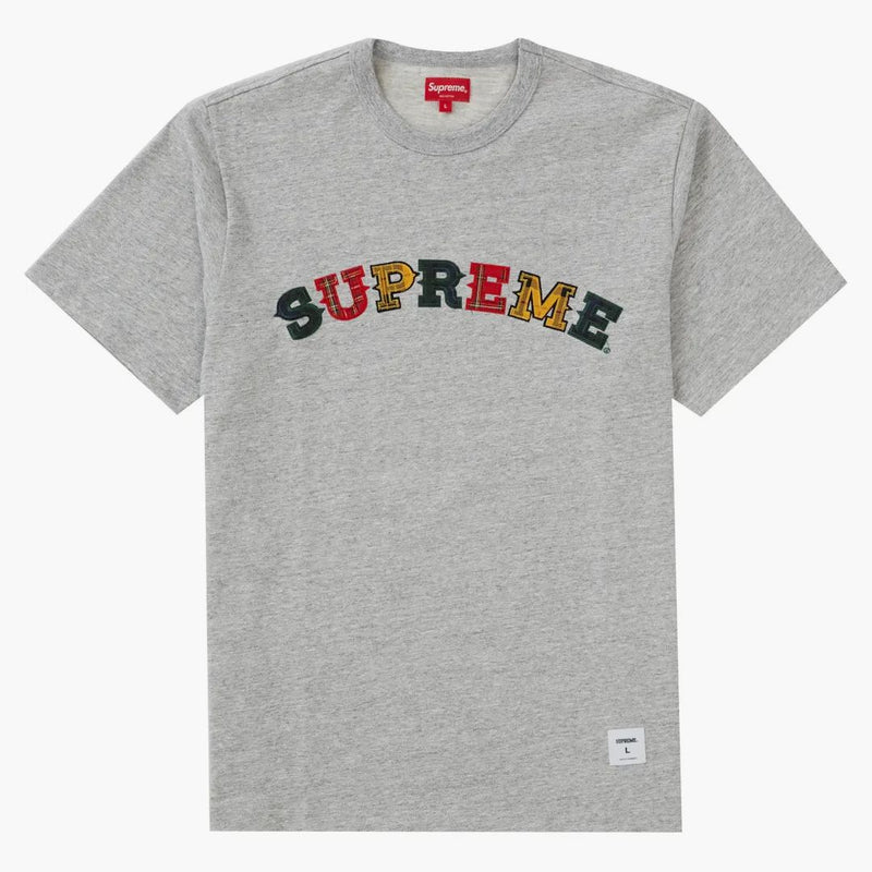 Supreme Plaid Applique S/S Top Heather Gray