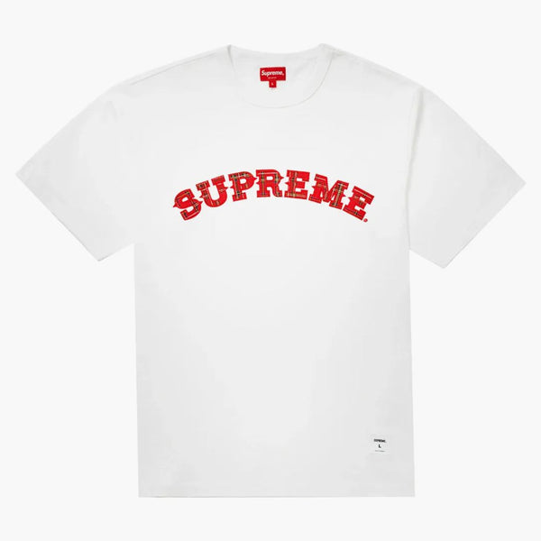 Suprem Plaid Applique S/S Top White