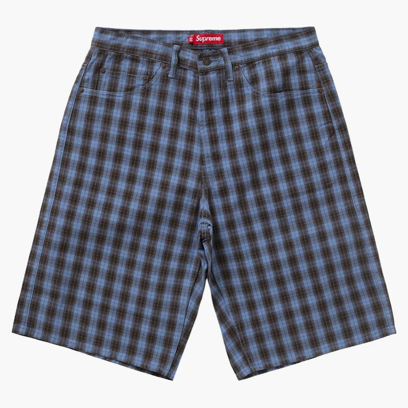 Supreme Plaid Baggy Short Navy