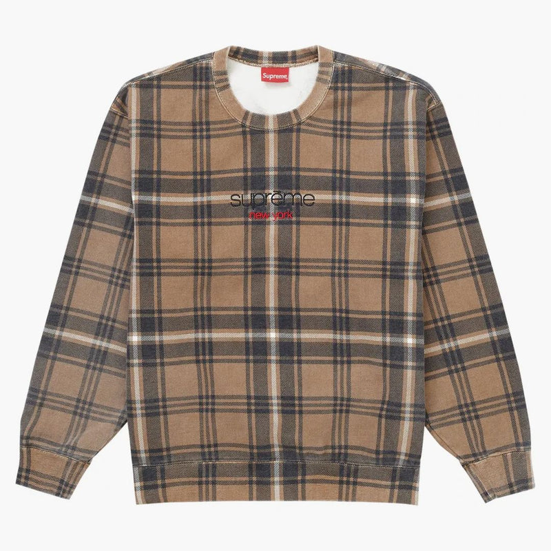 Supreme Plaid Crewneck Brown