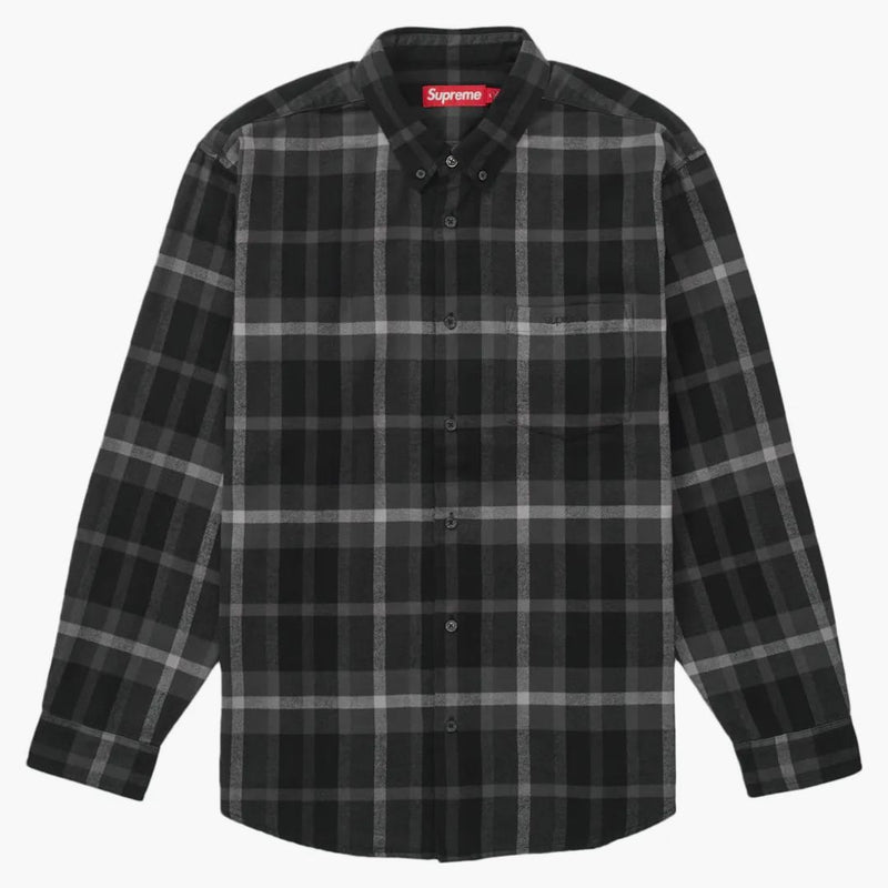 Cămașă supremă de flanel cu carouri (FW23) Negru