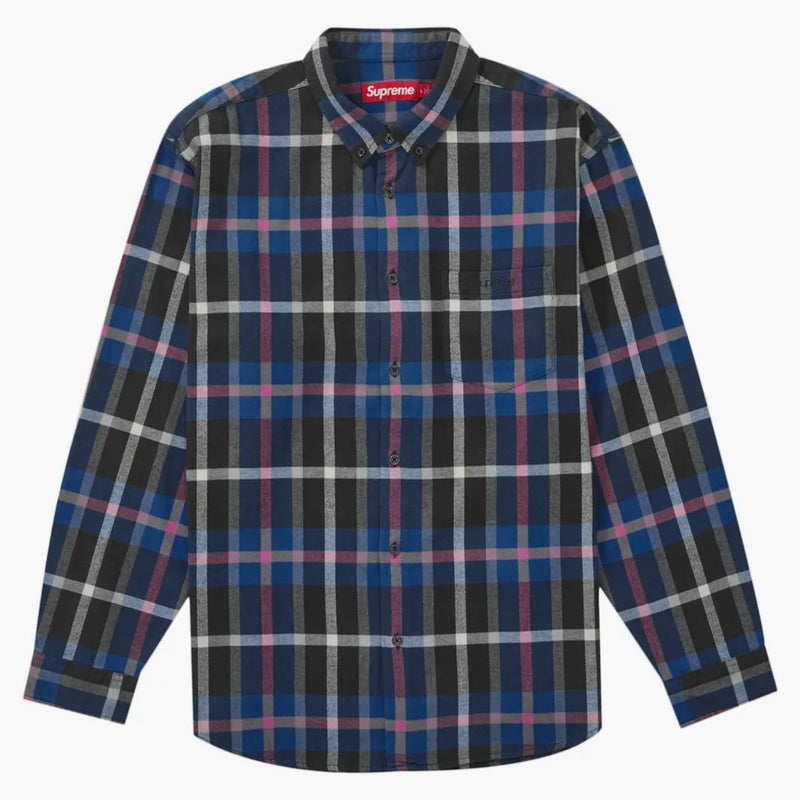 Nejvyšší kostkovaná flanelová košile (FW23) Blue