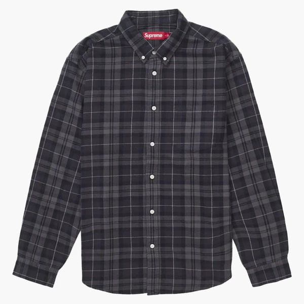 Cămașă supremă de flanel cu carouri (FW24) Negru