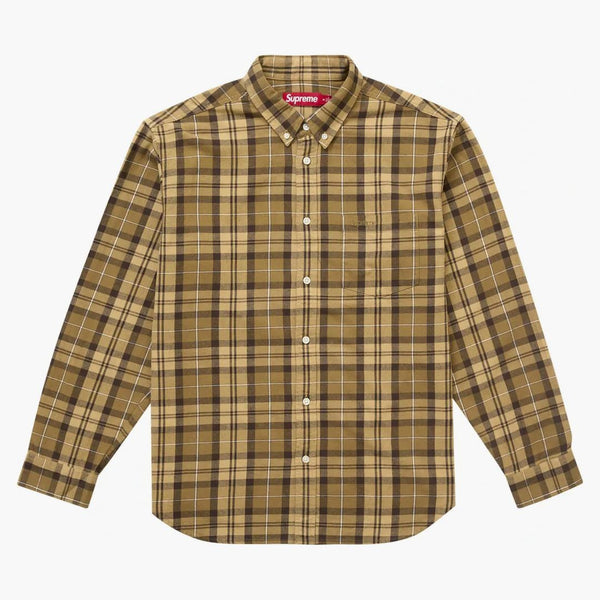 Cămașă supremă cu flanel cu carouri (FW24) bronzate