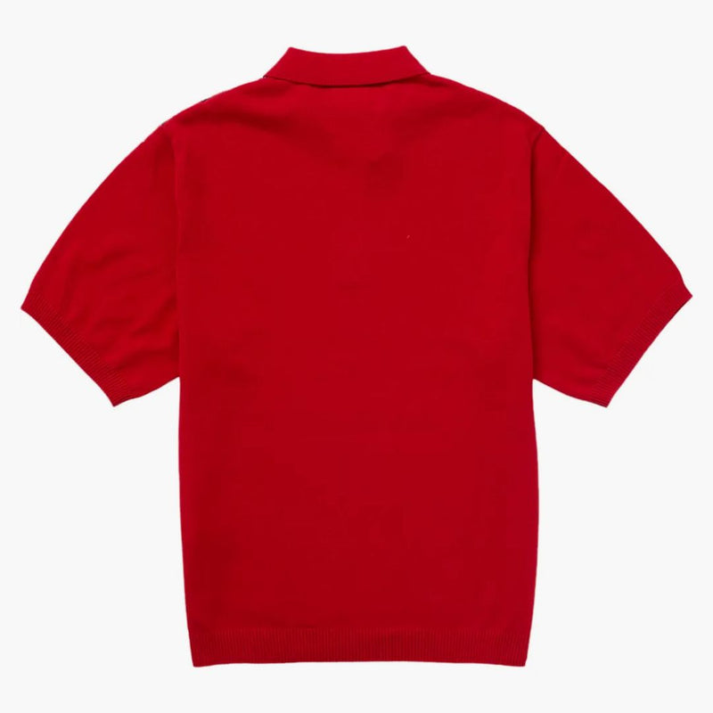 Suprem Plaid Knit S/S Polo Red