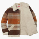Supreme Plaid Shearling Bomber Brown Plaid