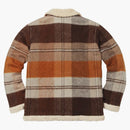 Supreme Plaid Shearling Bomber Brown Plaid