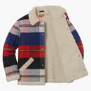 Supreme Plaid Shearling Bomber Red Plaid