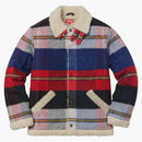 Supreme Plaid Shearling Bomber Red Plaid