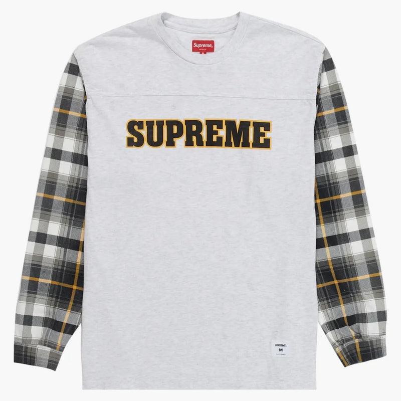 Supreme Plaid Sleeve L/S Tea Ash Gray