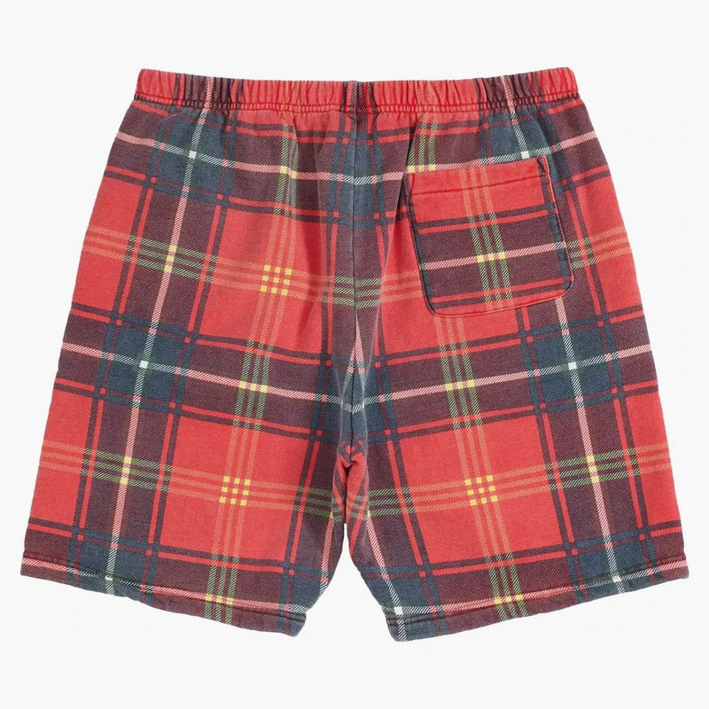 Supreme Plaid Sweatshort Red