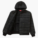Supreme Plaid ull huva arbetsjacka svart