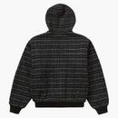 Supreme Plaid ull huva arbetsjacka svart