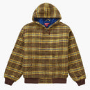 Supreme Plaid ull huva arbetsjacka brun