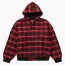 Supreme Plaid Wool Hooded Work Jacket Red