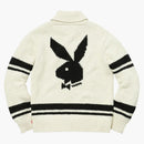 Supreme Playboy Shawl Collar Sweater Full Zip Natural