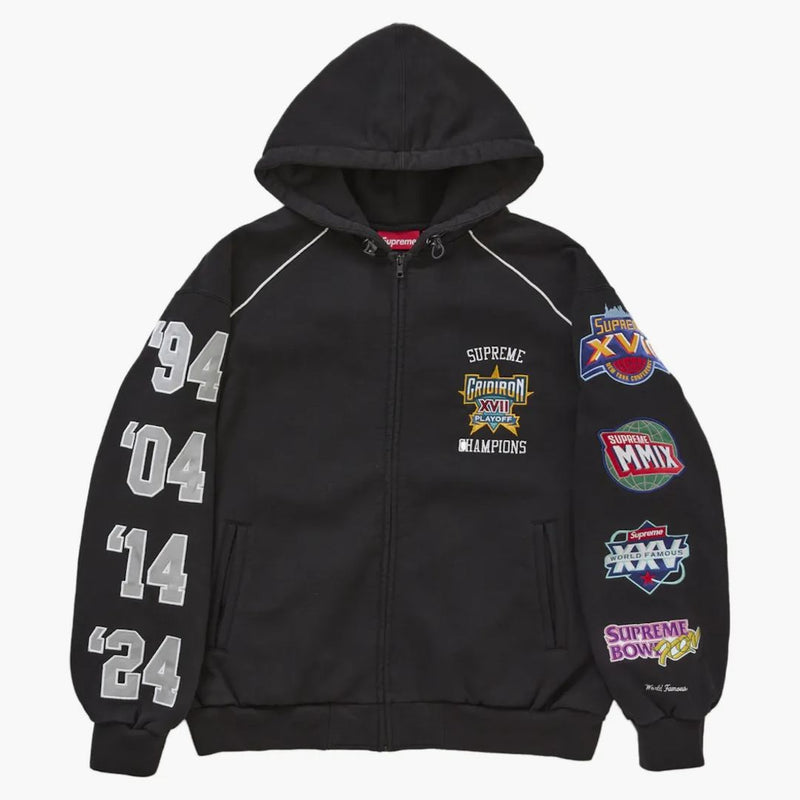 Nejvyšší play -off Zip Up Hooled Mikina černá