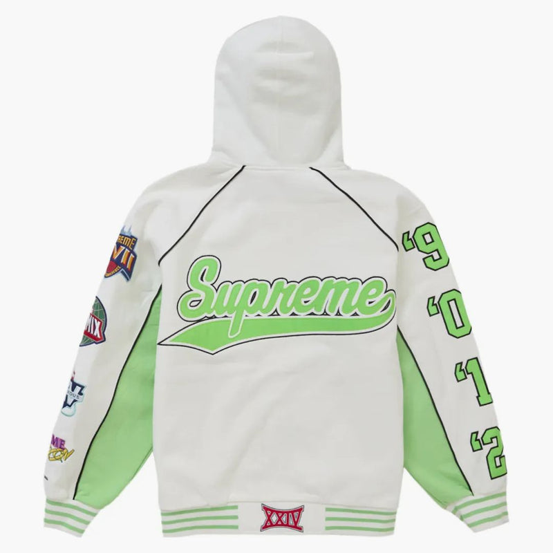 Nejvyšší play -off Zip Up Hooded Mikina bílá