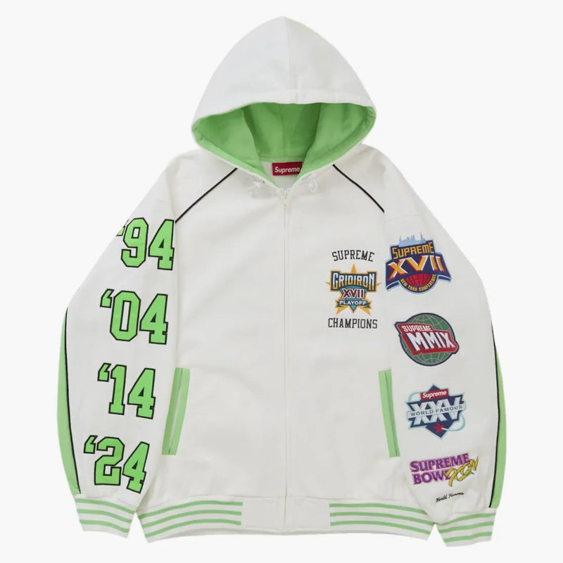 Nejvyšší play -off Zip Up Hooded Mikina bílá