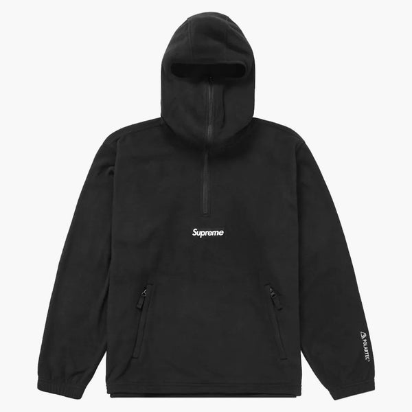 Nejvyšší polartec facemask polovina zip kapuce černá mikina