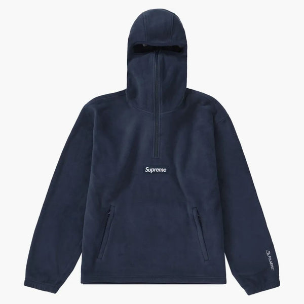 Nejvyšší polartec facemask polovina zip kapuce mikina námořnictva