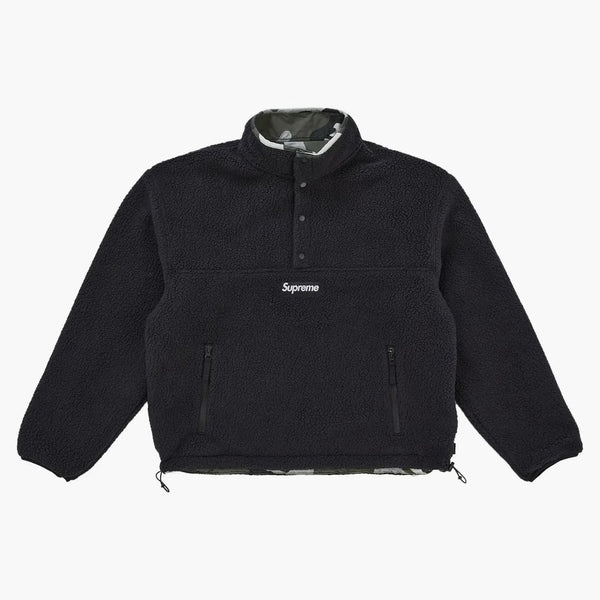 Supreme Polartec Shearling Reversible Pullover (fw25) Black